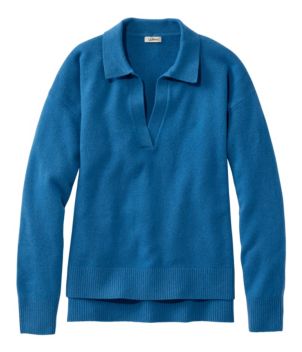 Women's Classic Cashmere Sweater, Relaxed Polo, New