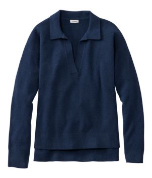 Women's Classic Cashmere Sweater, Relaxed Polo, New