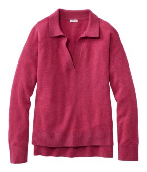 Women's Classic Cashmere Sweater, Relaxed Polo, New