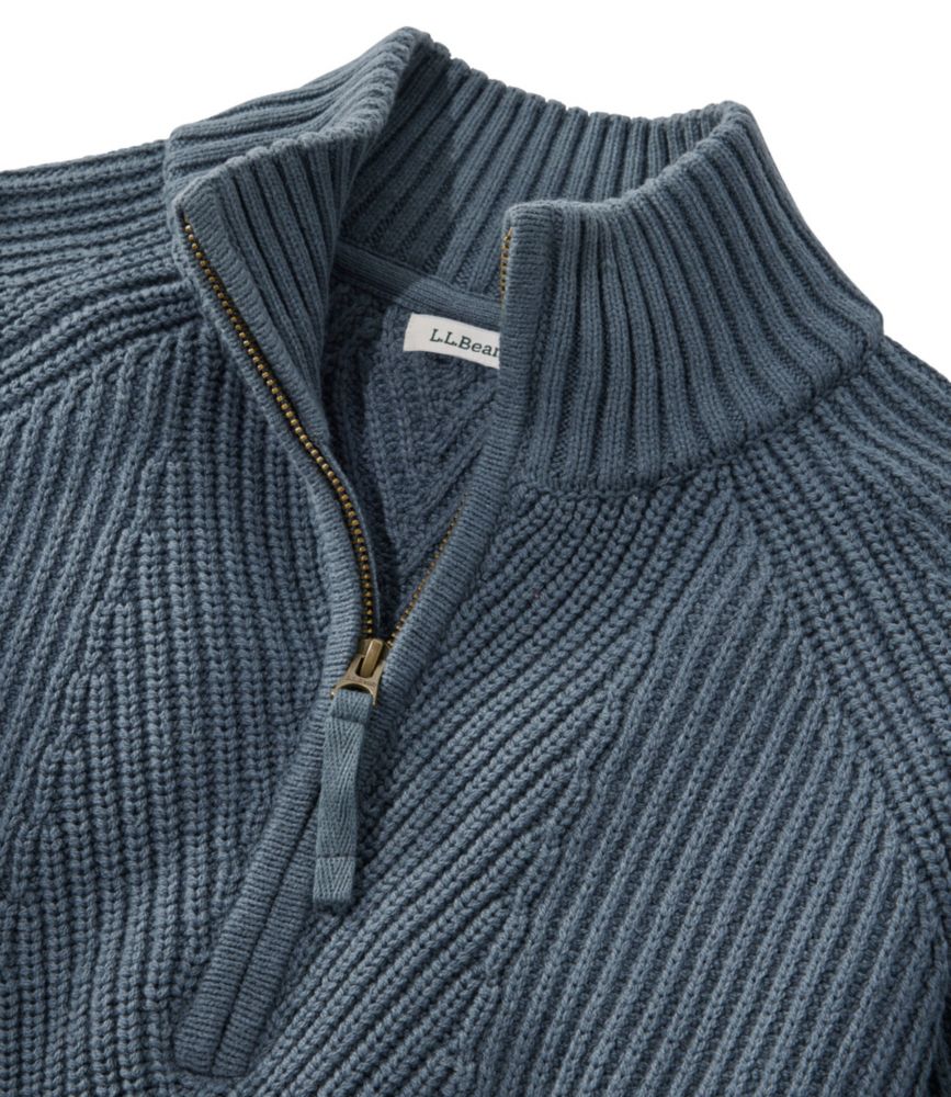 Women's Mariner Shaker Sweater, Quarter-Zip, Classic Navy, small image number 4