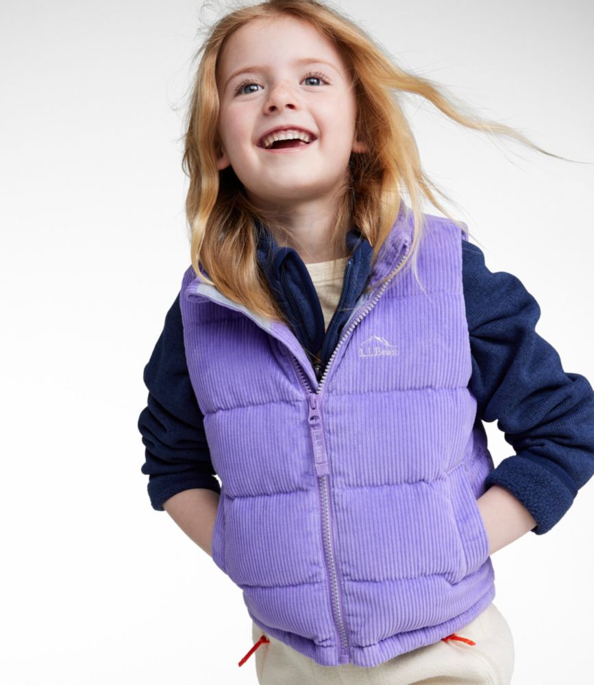 Kids' Bean's Down Corduroy Vest, Alpine Aster, small image number 2