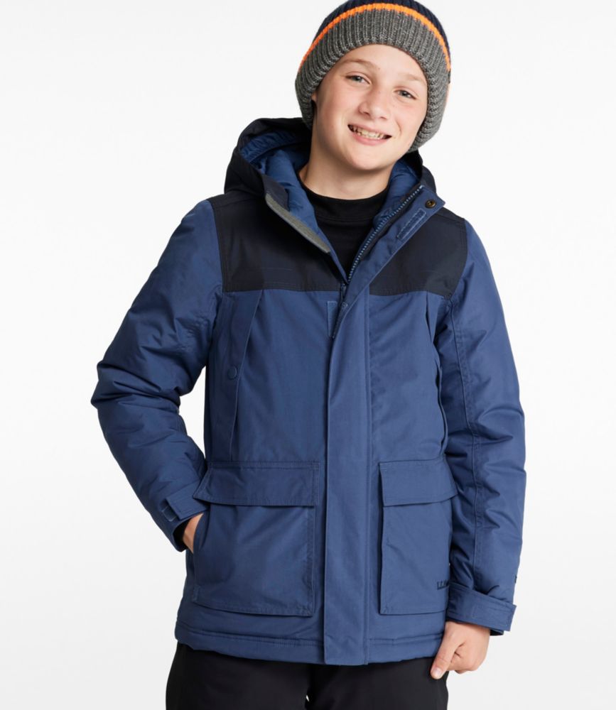 Kids' Baxter State Waterproof Hooded Parka, Deep Blue, small image number 3