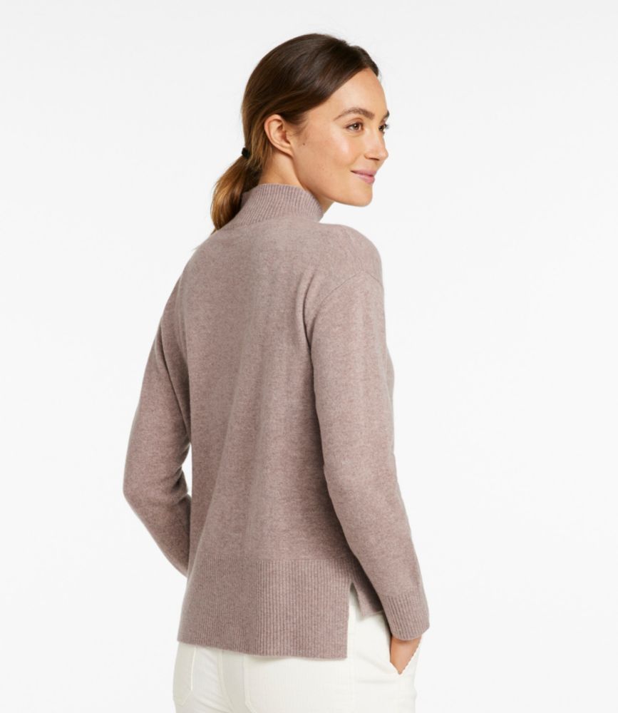 Women's Classic Cashmere Sweater, Relaxed Mockneck, Blue Water, small image number 3