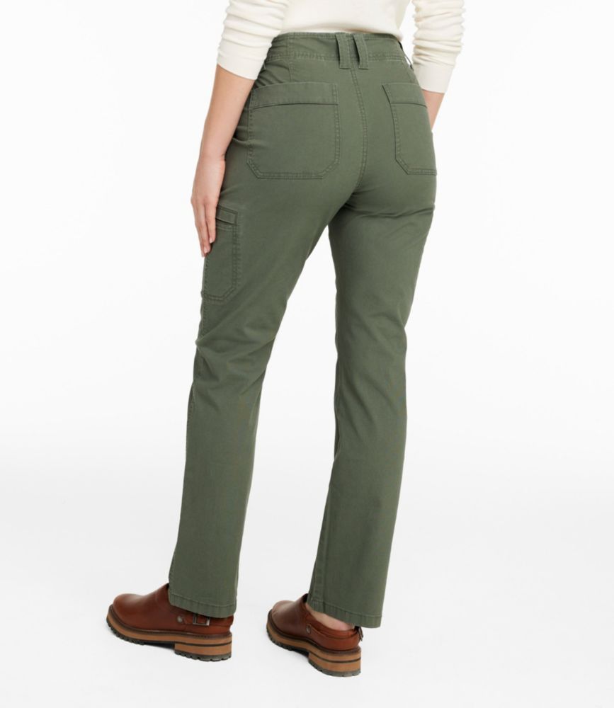 Women's 207 Vintage Cotton Canvas Pants, Mid-Rise Straight-Leg Cargo, Burgundy Brown, small image number 3
