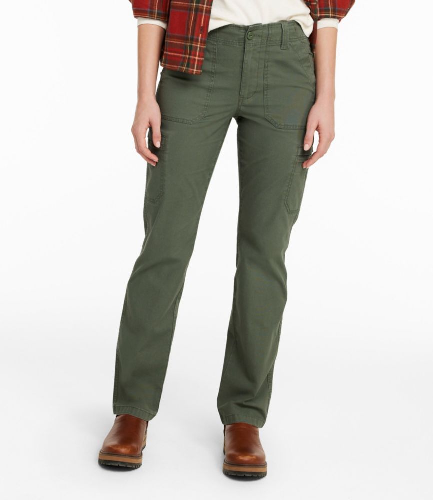 Women's 207 Vintage Cotton Canvas Pants, Mid-Rise Straight-Leg Cargo