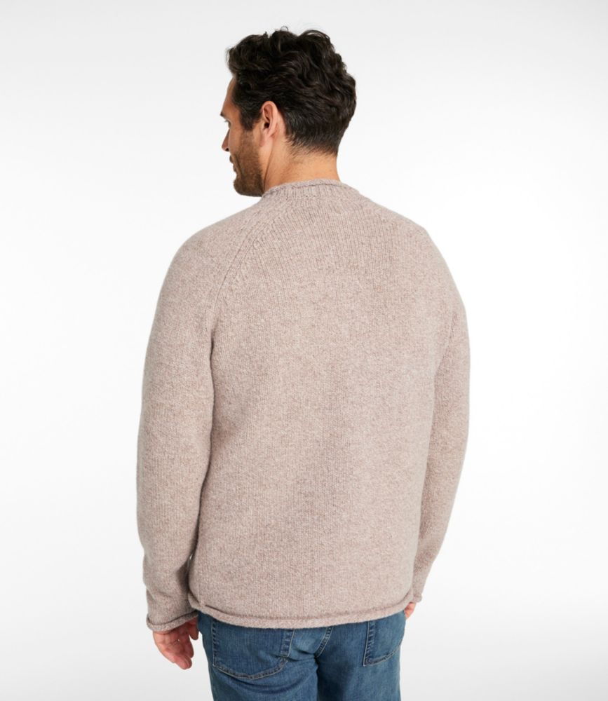 Men's Bean's Classic Ragg Wool Sweater, Rollneck, Charcoal, small image number 3