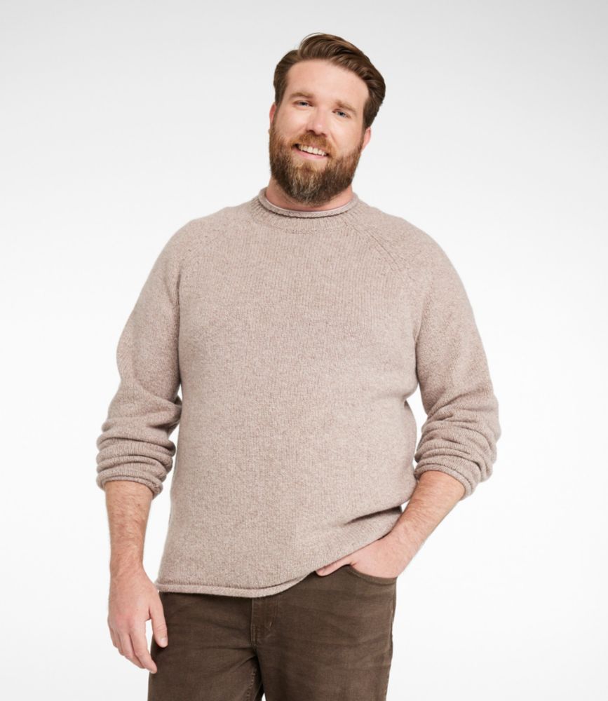 Men's Bean's Classic Ragg Wool Sweater, Rollneck, Charcoal, small image number 4