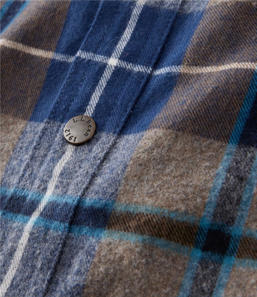 Men's Scotch Plaid Flannel Shirt, Snap-Front, Slightly Fitted Untucked Fit