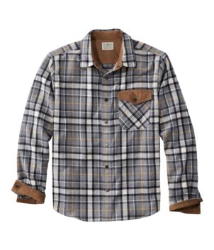 Men's Scotch Plaid Flannel Shirt, Snap-Front, Slightly Fitted Untucked Fit, New
