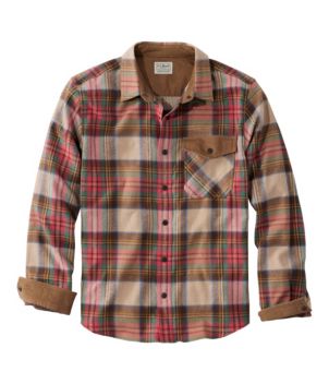 Men's Scotch Plaid Flannel Shirt, Snap-Front, Slightly Fitted Untucked Fit, New