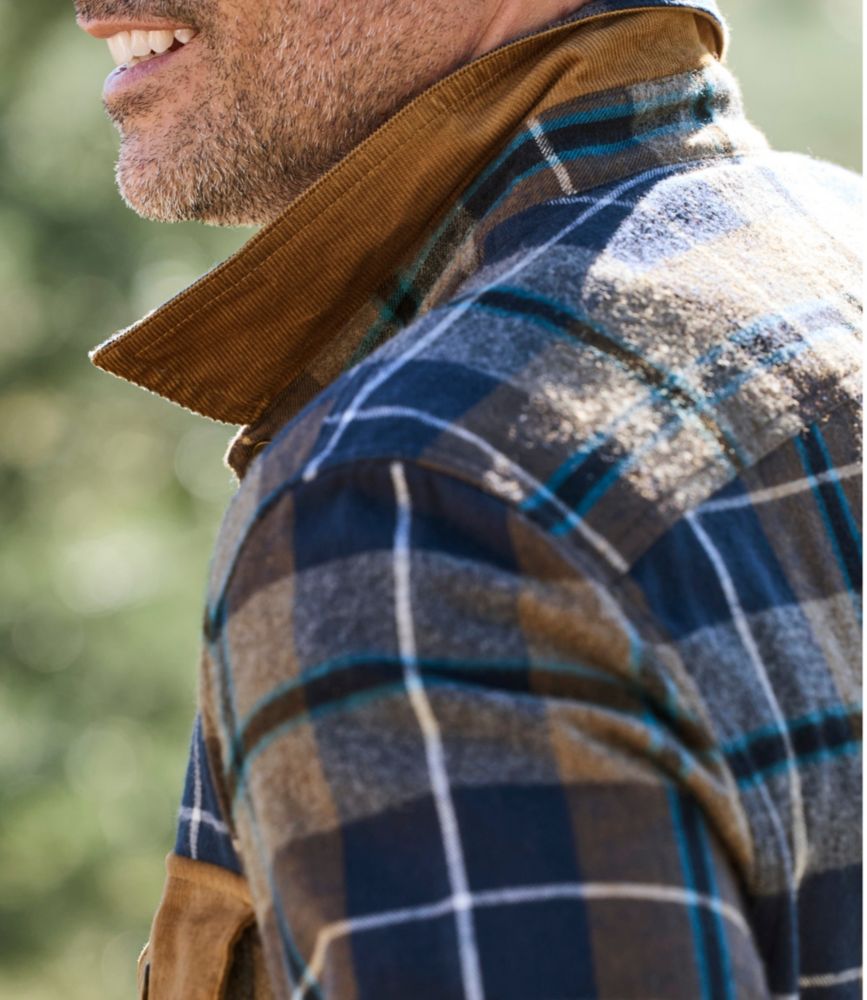 Men's Scotch Plaid Flannel Shirt, Snap-Front, Slightly Fitted Untucked Fit