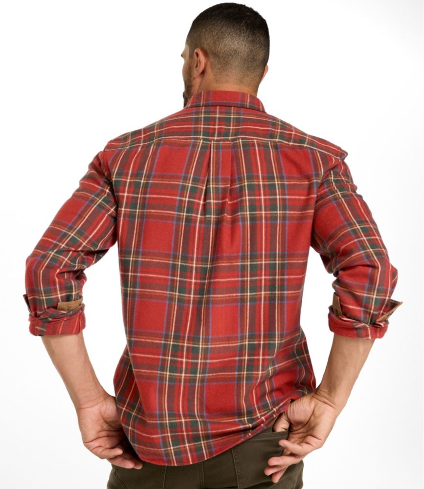 Men's Scotch Plaid Flannel Shirt, Snap-Front, Slightly Fitted Untucked Fit