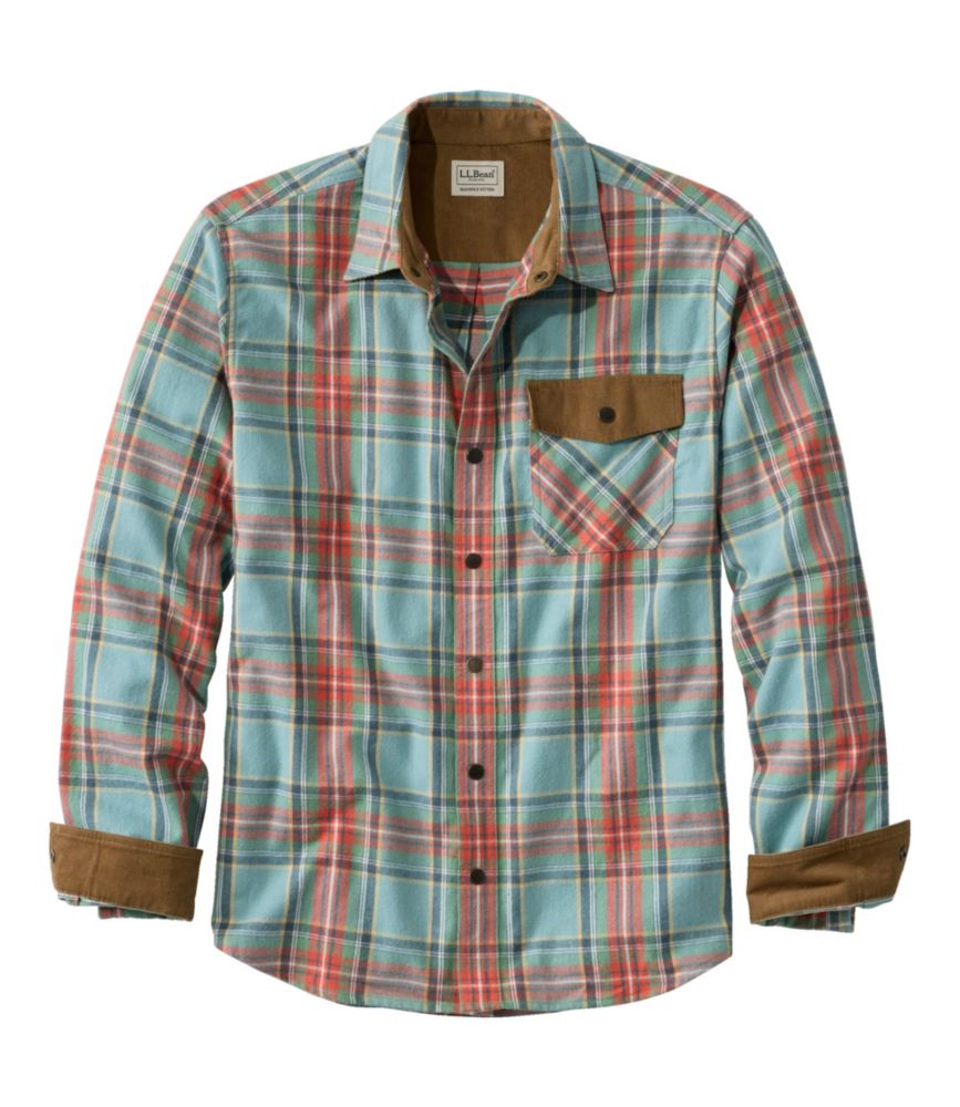 Men's Scotch Plaid Flannel Shirt, Snap-Front, Slightly Fitted Untucked Fit, Washed MacBeth, small image number 1