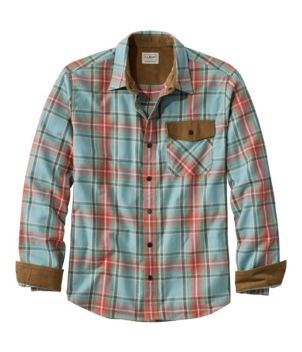 Men's Scotch Plaid Flannel Shirt, Snap-Front, Slightly Fitted Untucked Fit