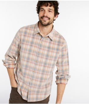Men's Sunwashed Corduroy Shirt, Slightly Fitted Untucked Fit, Plaid, New