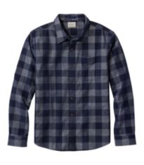 Men's Brushed Jaspé Twill Shirt, Plaid, Traditional Untucked Fit