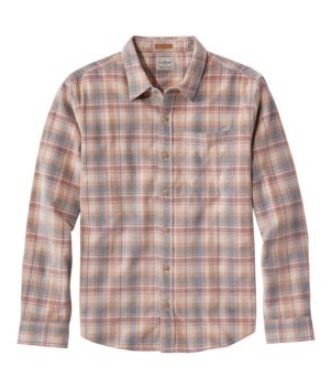 Men's Sunwashed Corduroy Shirt, Slightly Fitted Untucked Fit, Plaid, New