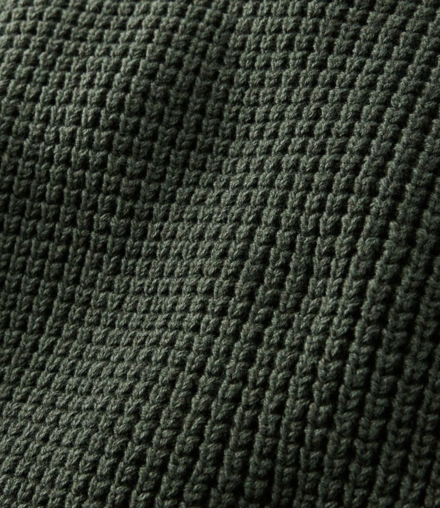 Men's L.L.Bean Organic Cotton Waffle Sweater, Henley, Vintage Indigo, small image number 7