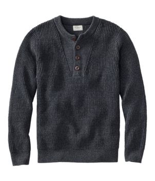 Men's L.L.Bean Organic Cotton Waffle Sweater, Henley, New