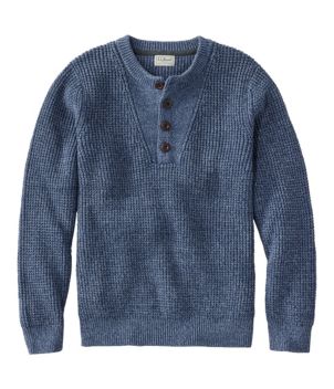 Men's L.L.Bean Organic Cotton Waffle Sweater, Henley, New
