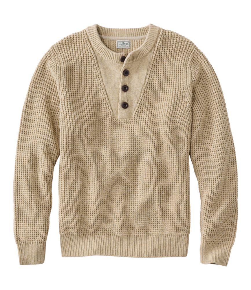 Men's L.L.Bean Organic Cotton Waffle Sweater, Henley