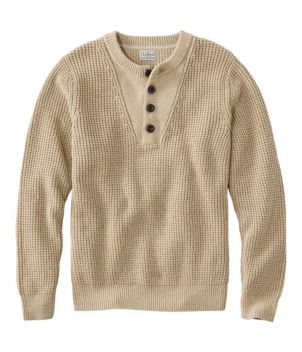Men's L.L.Bean Organic Cotton Waffle Sweater, Henley, New