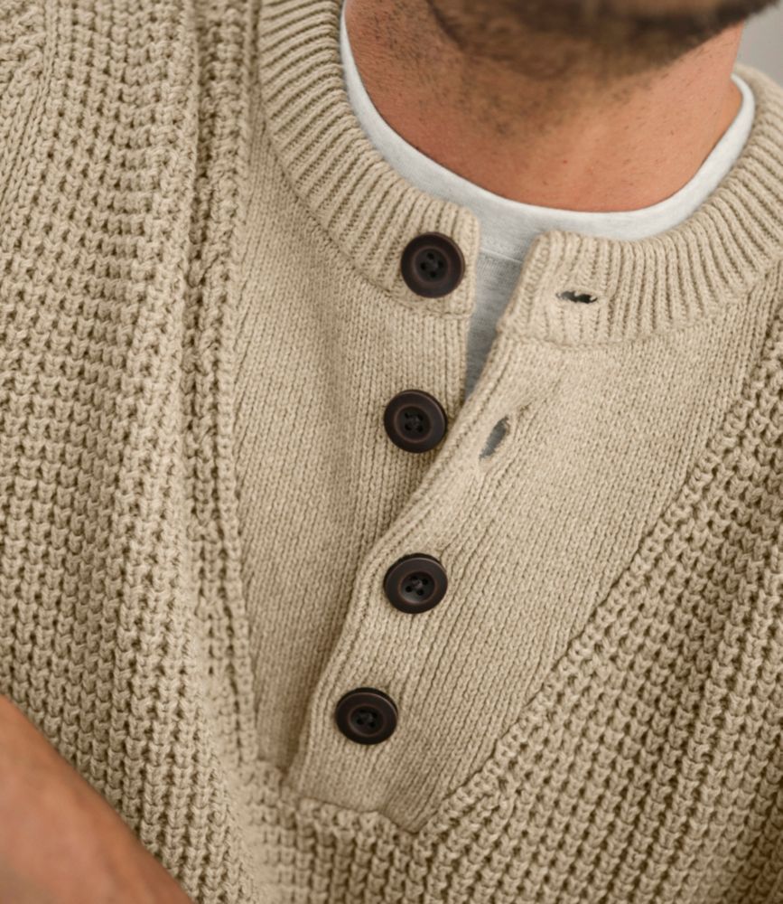 Men's L.L.Bean Organic Cotton Waffle Sweater, Henley