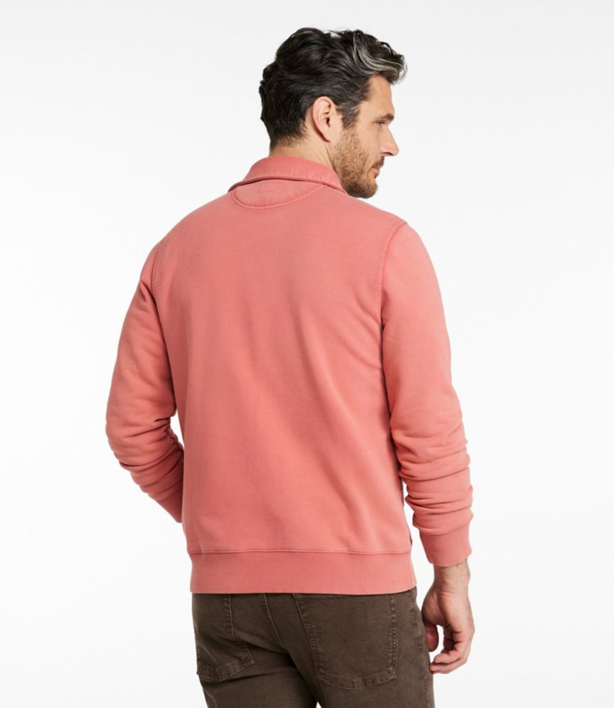 Men's Sunwashed Sweatshirt, Quarter-Zip Polo, Long-Sleeve, Faded Black, small image number 3