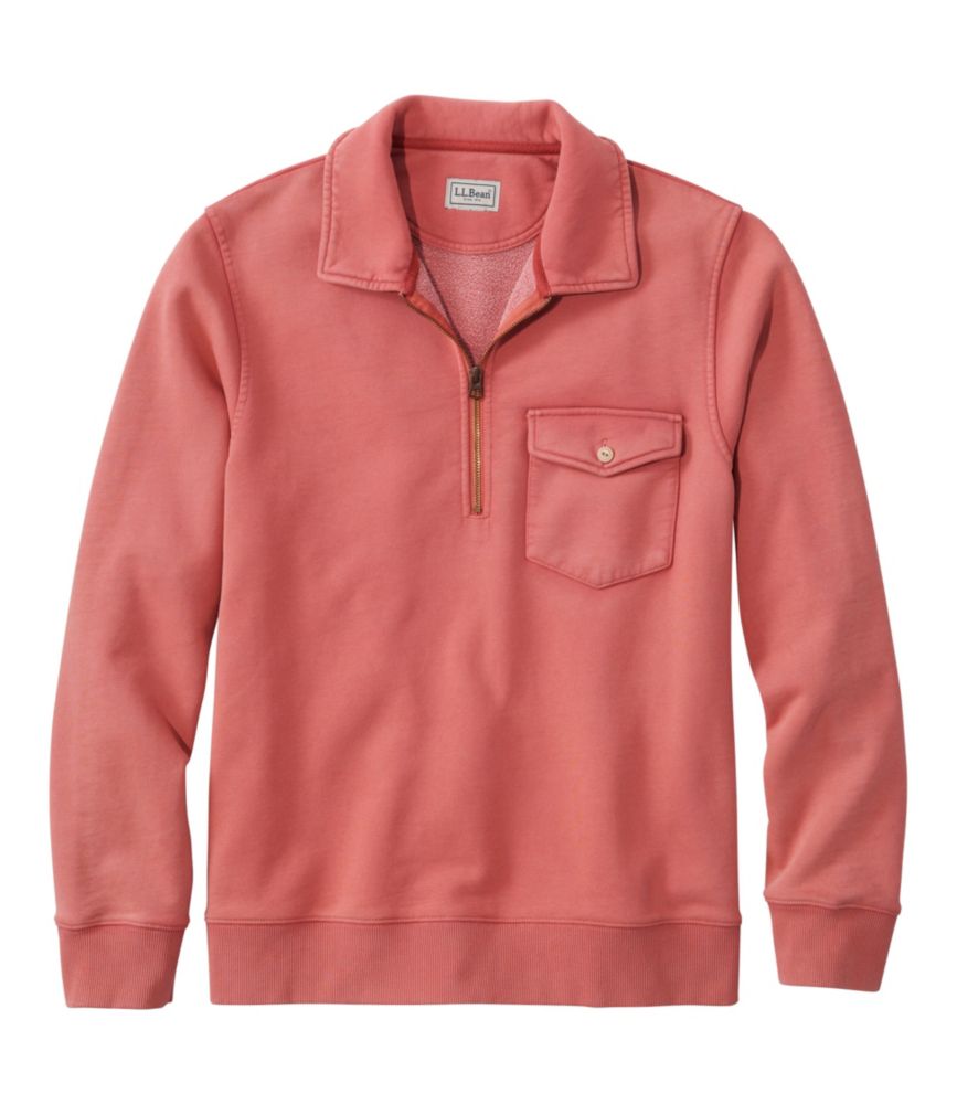 Men's Sunwashed Sweatshirt, Quarter-Zip Polo, Long-Sleeve