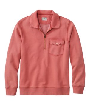 Men's Sunwashed Sweatshirt, Quarter-Zip Polo, Long-Sleeve, New