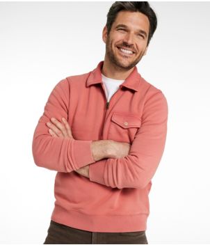 Men's Sunwashed Sweatshirt, Quarter-Zip Polo, Long-Sleeve, New