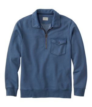 Men's Sunwashed Sweatshirt, Quarter-Zip Polo, Long-Sleeve, New