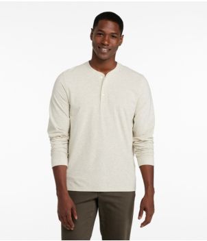 Men's Comfort Stretch Performance® Pima Tee, Long-Sleeve Henley, New
