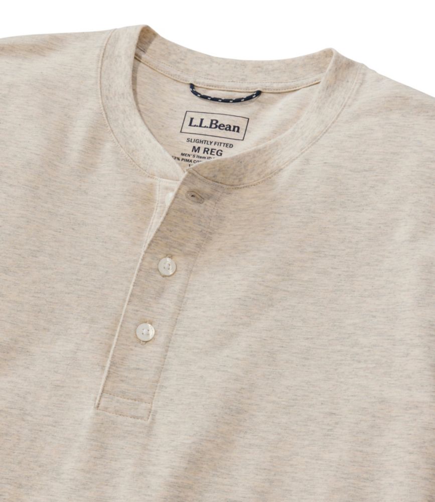 Men's Comfort Stretch Performance® Pima Tee, Long-Sleeve Henley, Barley Heather, small image number 6