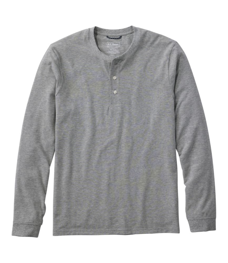 Men's Comfort Stretch Performance® Pima Tee, Long-Sleeve Henley