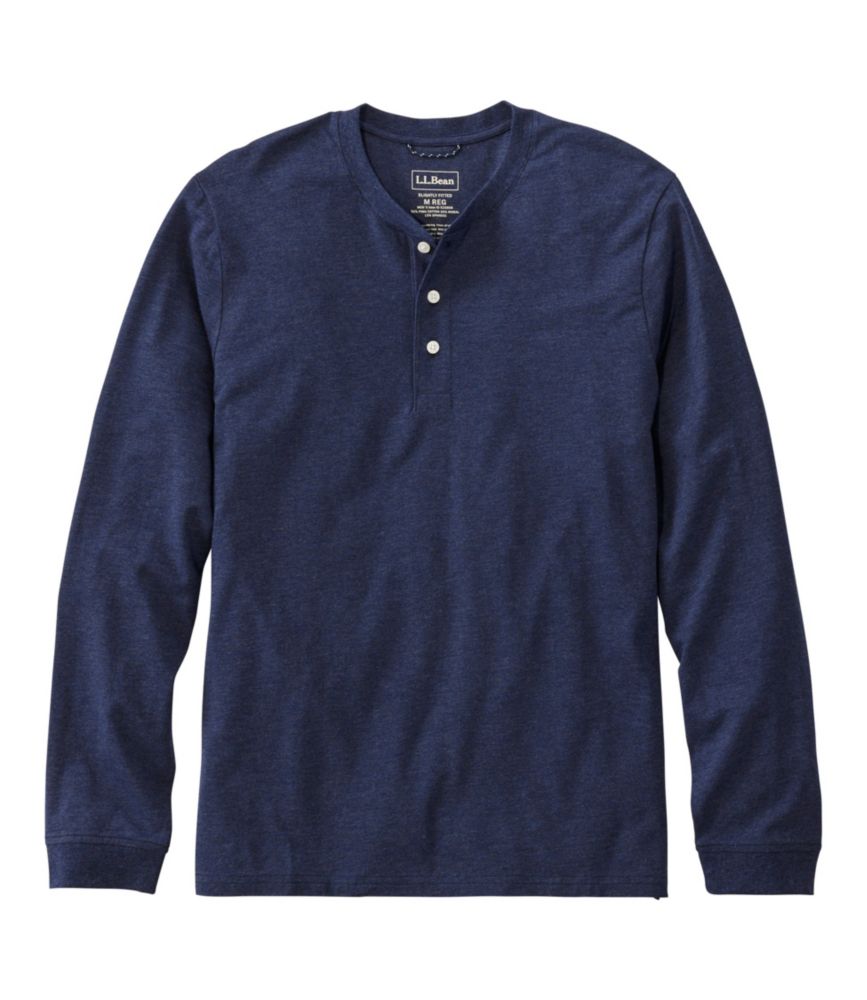 Men's Comfort Stretch Performance® Pima Tee, Long-Sleeve Henley