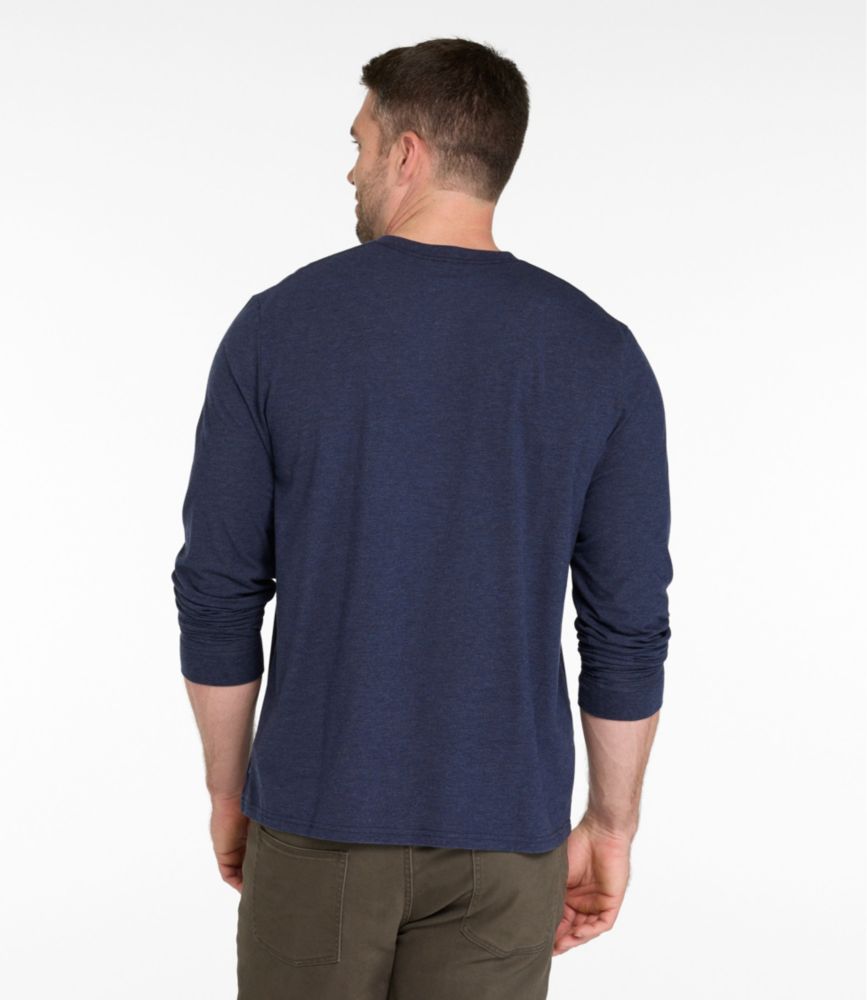 Men's Comfort Stretch Performance® Pima Tee, Long-Sleeve Henley