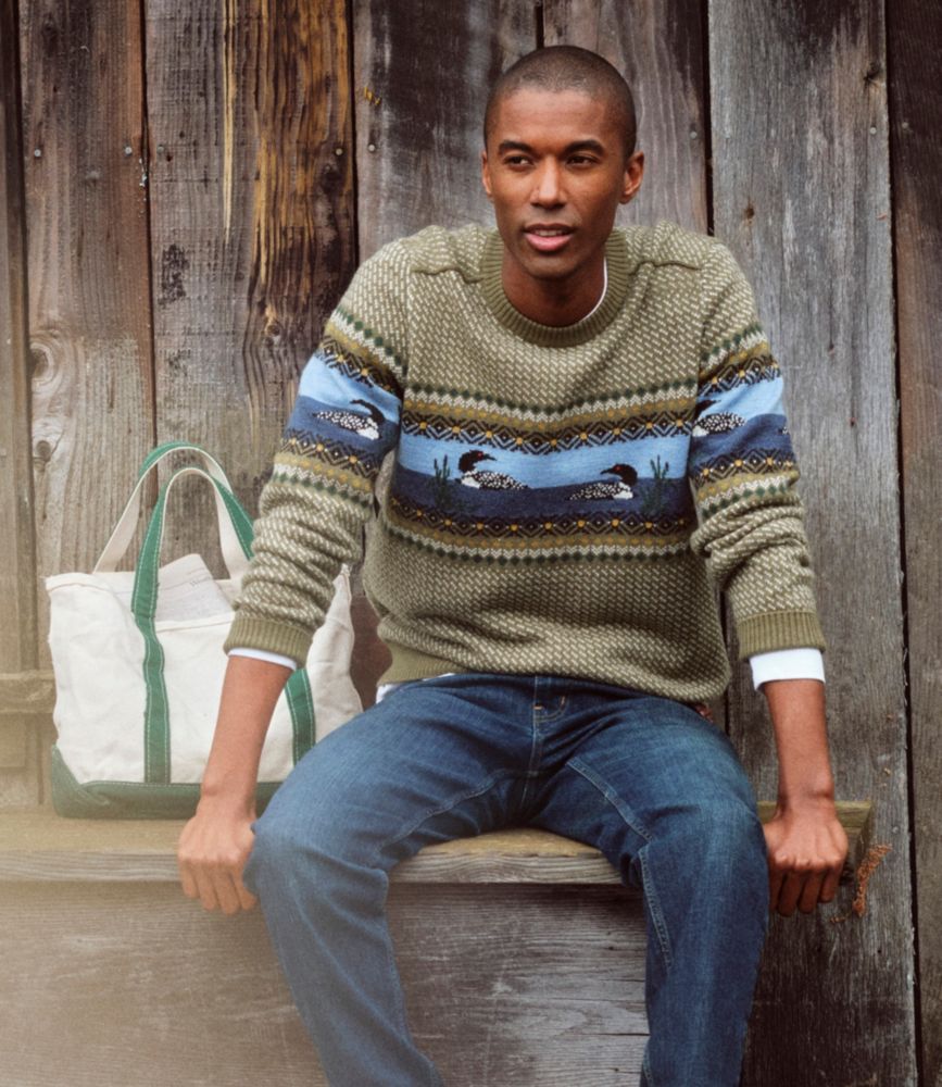 Men's Essential Merino Sweaters, Crewneck, Pattern