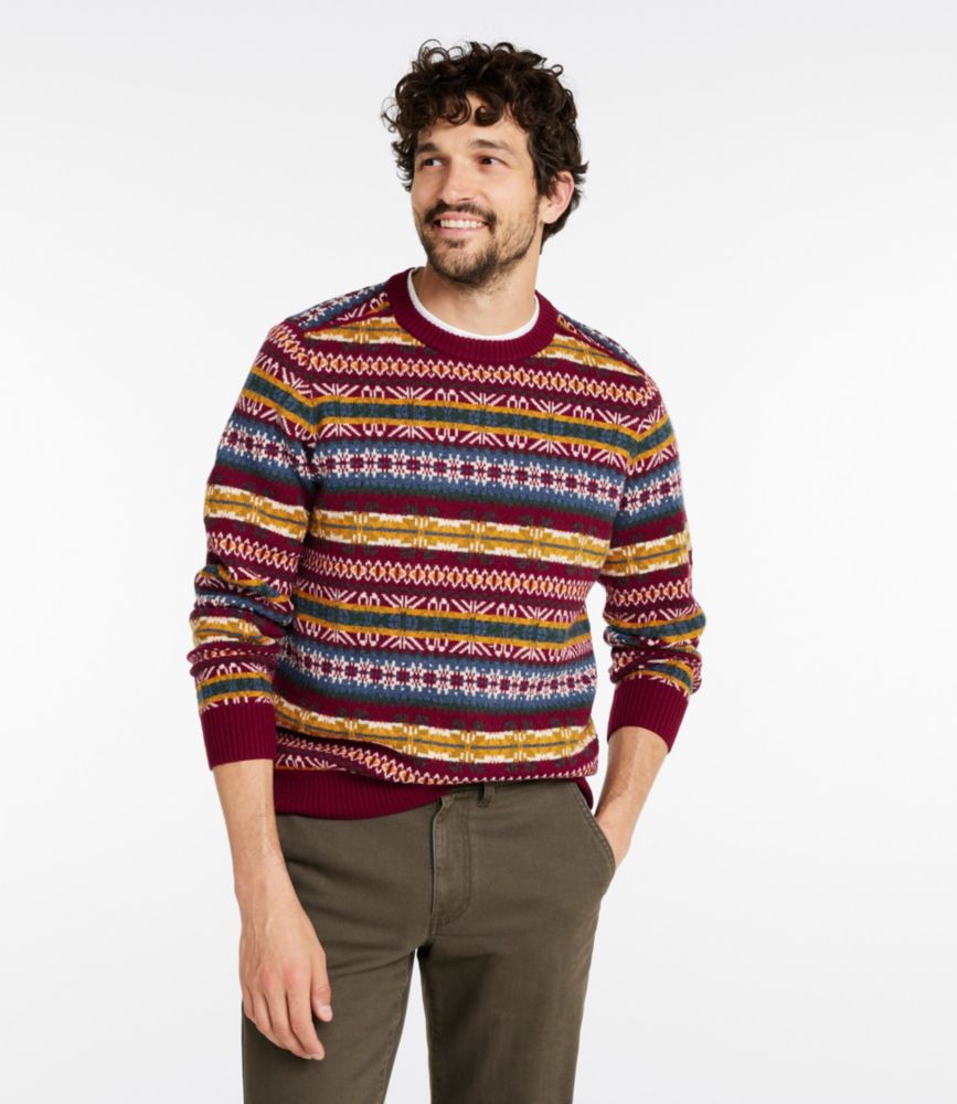 Men's Essential Merino Sweaters, Crewneck, Pattern