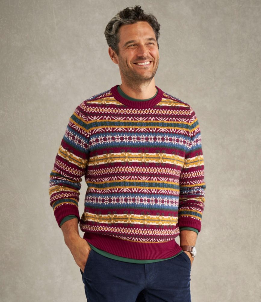 Men's Essential Merino Sweaters, Crewneck, Pattern