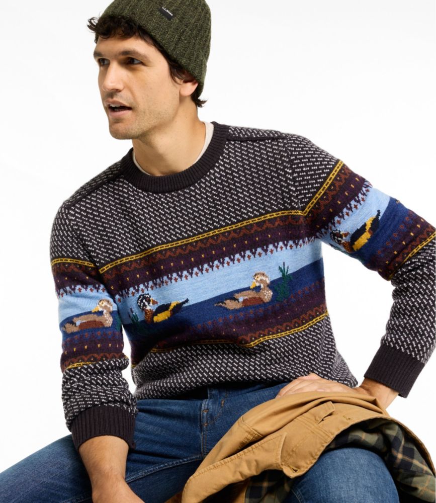 Men's Essential Merino Sweaters, Crewneck, Pattern