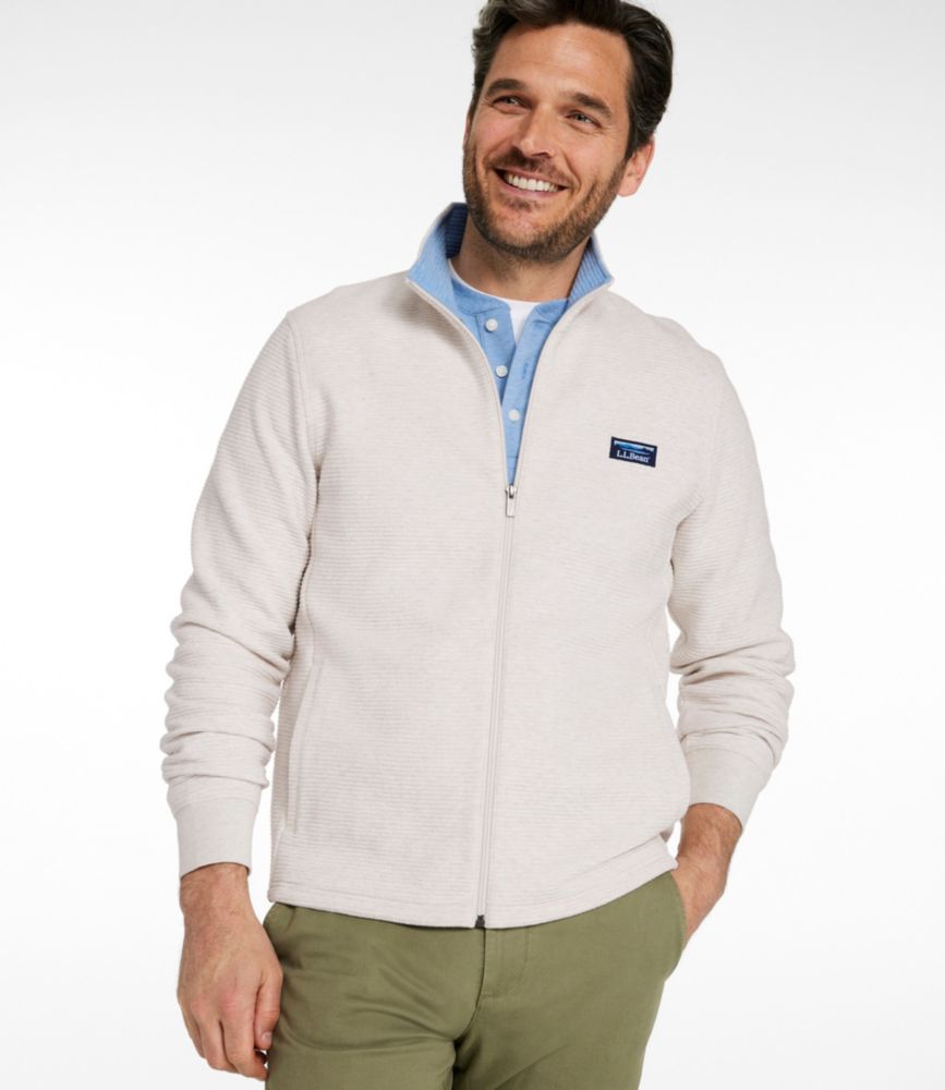 Men's Lakewashed Double-Knit Full-Zip Shirt, Classic Navy Heather, small image number 2