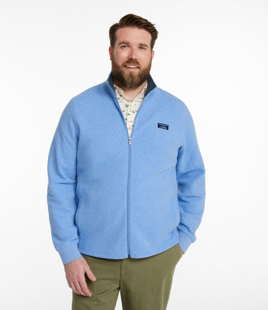 Men's Lakewashed Double-Knit Full-Zip Shirt, Classic Navy Heather, small image number 4
