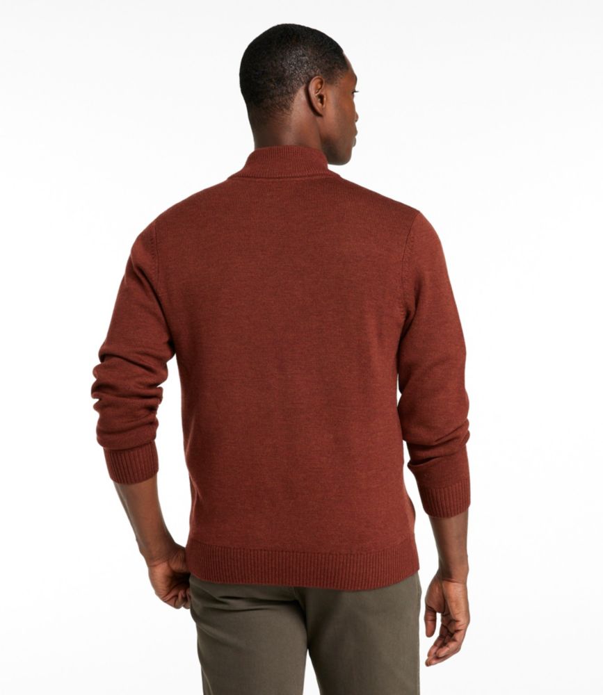 Men's Essential Merino Sweaters, Quarter-Zip, Pine Green Heather, small image number 3