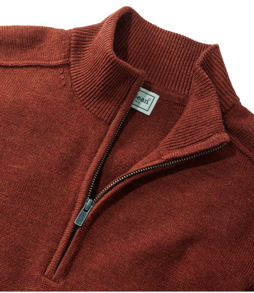 Men's Essential Merino Sweaters, Quarter-Zip, Pine Green Heather, small image number 6