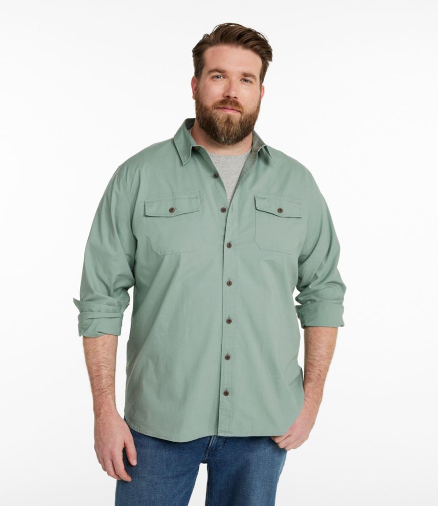 Men's Riverton Ripstop Shirt, Long-Sleeve, Traditional Untucked Fit, Delta Blue, small image number 4