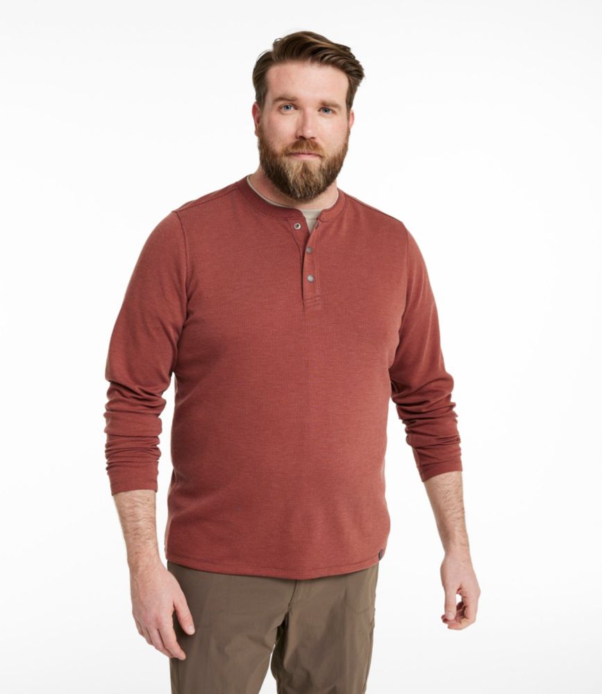 Men's Mountainside Micro Waffle Henley, Thyme, small image number 4