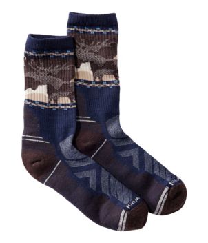 Men's Smartwool Hike Light Cushion Mountain Moose Crew Sock, New