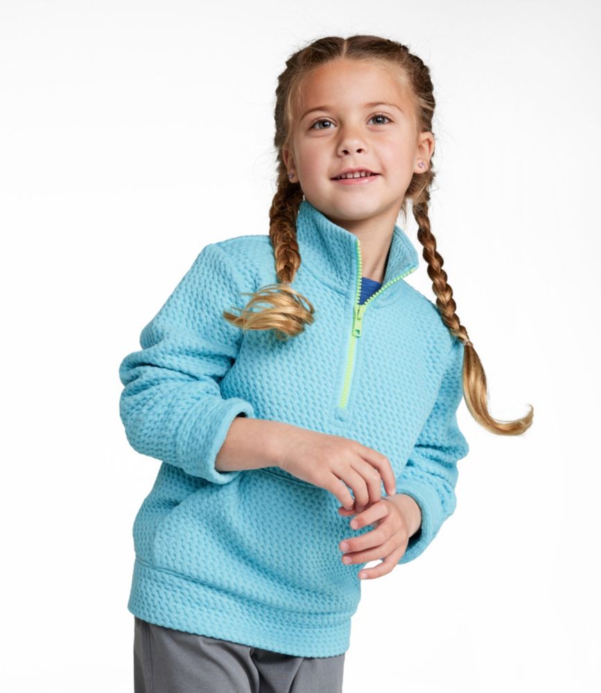 Kids' Ridgeknit Pullover, Quarter-Zip, Antique Green, small image number 2