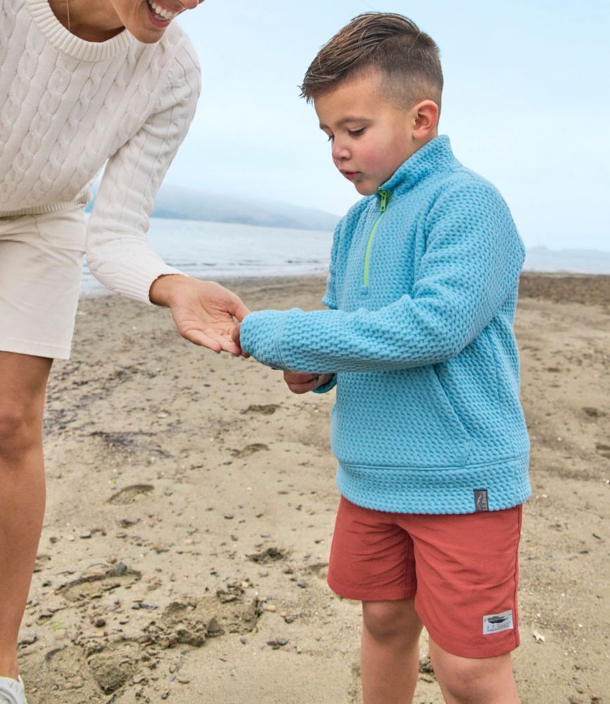 Kids' Ridgeknit Pullover, Glow-in-the-Dark Quarter-Zip, Antique Green, small image number 8